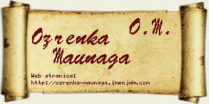Ozrenka Maunaga vizit kartica